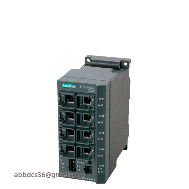 SIEMENS SCALANCE X208 - Pro Managed IE Switch, 8x 10/100Mbps Ports, IP65/67 Rated