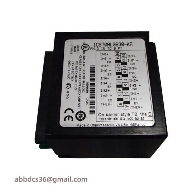 GE Fanuc IC670ALG630 Analog Input Module, High-Performance PLC for Industrial Automation