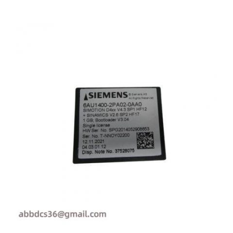 Siemens 6AU1400-2PA02-0AA0 Flash Card for Industrial Control Systems